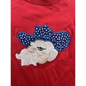 Vtg‎ Ole Miss Rebels Embroidered Colonel Reb Mascot Monag T Shirt Sz 8 Girls Red
